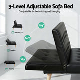 Artiss Sofa Bed Couch 1 Seater Lounge Fabric Black - Rear View