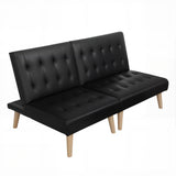 Artiss Sofa Bed Couch 2 Seater Lounge Fabric Black - Front View