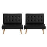 Artiss Sofa Bed Couch 2 Seater Lounge Fabric Black