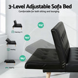 Artiss Sofa Bed Couch 2 Seater Lounge Fabric Black - 45-Degree Angle