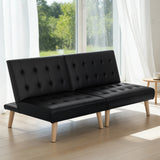 Artiss Sofa Bed Couch 2 Seater Lounge Fabric Black - Extra Image