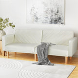 Artiss Sofa Bed Convertible Lounge 3 Seater Futon Couch Recliner Fabric Beige - Close-Up Angle
