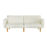 Artiss Sofa Bed Convertible Lounge 3 Seater Futon Couch Recliner Fabric Beige - Side View