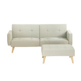 Artiss Sofa Bed Lounge Convertible Ottoman Couch Recliner 3 Seater Fabric Beige - Side View