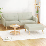 Artiss Sofa Bed Lounge Convertible Ottoman Couch Recliner 3 Seater Fabric Beige - Close-Up Angle