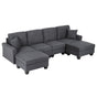 Artiss Modular Sectional U Shaped Storage Sofa Couches for Living Room Grey
