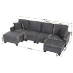 Artiss Modular Sectional U Shaped Storage Sofa Couches for Living Room Grey