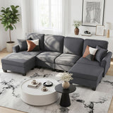 Artiss Modular Sectional U Shaped Storage Sofa Couches for Living Room Grey - Extra Image