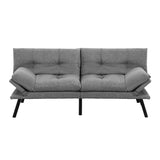 Artiss Sofa Bed Convertible 3 Seater Couch Recliner Lounge Chair Fabric Grey - Front View