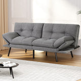 Artiss Sofa Bed Convertible 3 Seater Couch Recliner Lounge Chair Fabric Grey - Rear View