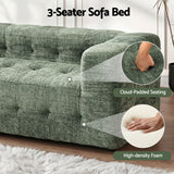 Artiss Comfort Boneless Sofa for Living Room Green Luxury Chenille - Close-Up Angle