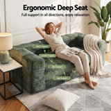 Artiss Comfort Boneless Sofa for Living Room Green Luxury Chenille - Extra Image