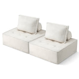 Artiss 2 Floor Sofa Lounge Chair with Pillow - Close-Up Angle