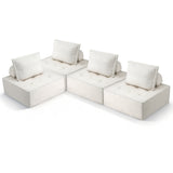 Artiss Floor Sofa Lounge Chair 4 Seater with Pillow - Close-Up Angle