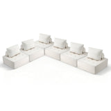 Artiss Floor Sofa Lounge Chair 6 Seater with Pillow - Close-Up Angle
