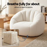 Artiss Single Small Boneless Couch Comfy Bean Bag for Living Room Faux Fur White - Top-Down View