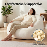 Artiss Single Small Boneless Couch Comfy Bean Bag for Living Room Faux Fur White - Extra Image