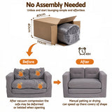 Artiss 2 Seater Corduroy Convertible Sofa Bed Pull Out Boneless Couch Grey