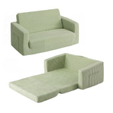 Artiss 2-in-1 Sofa Foam Couch with Side Pocket Light Green - Front View