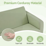 Artiss 2-in-1 Sofa Foam Couch with Side Pocket Light Green - Close-Up Angle