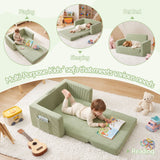 Artiss 2-in-1 Sofa Foam Couch with Side Pocket Light Green