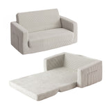 Artiss 2-in-1 Sofa Foam Couch with Side Pocket Light Grey - Front View