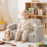 Artiss 2-in-1 Sofa Foam Couch with Side Pocket Light Grey - 45-Degree Angle