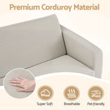 Artiss 2-in-1 Sofa Foam Couch with Side Pocket Light Grey - Close-Up Angle