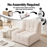Artiss Set of 3 Sofa Modular Boneless Couches No Assembly White - 45-Degree Angle