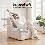 Artiss Set of 3 Sofa Modular Boneless Couches No Assembly White - Rear View
