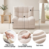 Artiss Set of 3 Sofa Modular Boneless Couches No Assembly White - Close-Up Angle