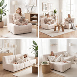 Artiss Set of 3 Sofa Modular Boneless Couches No Assembly White - Low Angle