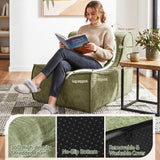 Artiss Floor Sofa Armless Chenille No Assembly Removable Cover Green - Close-Up Angle