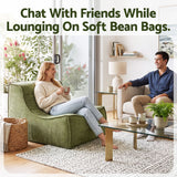 Artiss Floor Sofa Armless Chenille No Assembly Removable Cover Green - Low Angle