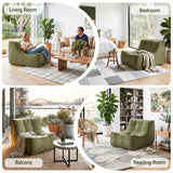 Artiss Floor Sofa Armless Chenille No Assembly Removable Cover Green - Extra Image