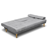 Artiss Sofa Bed 188CM Grey Faux Linen - Side View