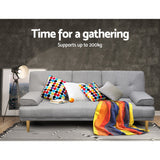 Artiss Sofa Bed 188CM Grey Faux Linen - Rear View