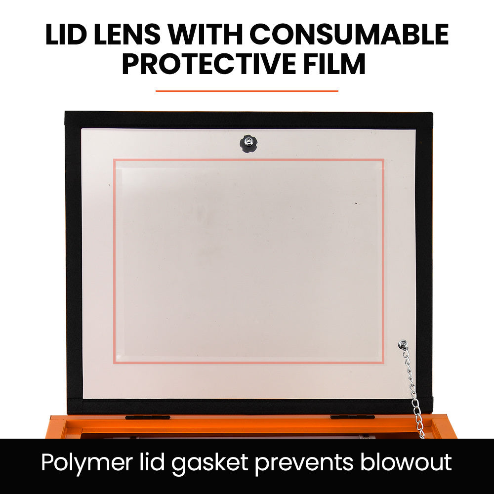 UNIMAC 90L Benchtop Sandblasting Cabinet, with Sandblast Gun Set with Hose, LED Light