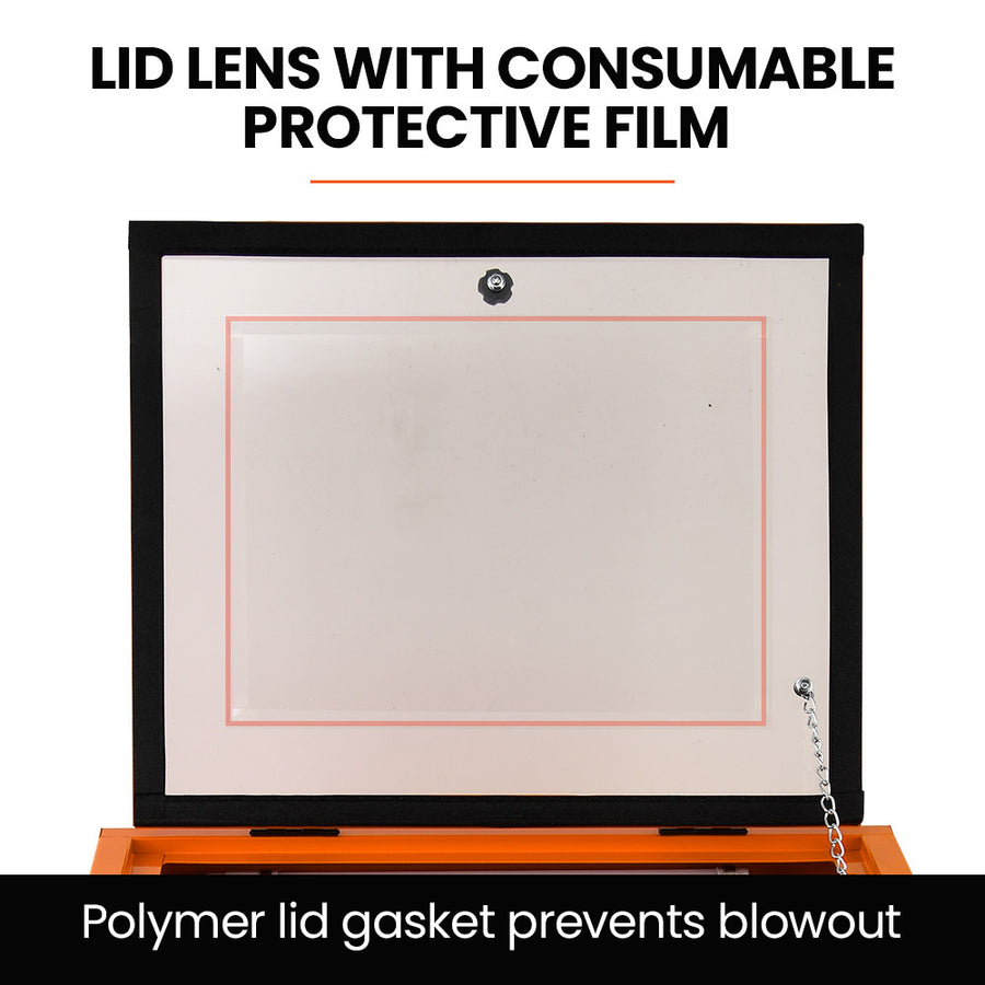 UNIMAC 90L Benchtop Sandblasting Cabinet, with Sandblast Gun Set with Hose, LED Light