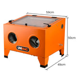 UNIMAC 90L Benchtop Sandblasting Cabinet, with Sandblast Gun Set with Hose, LED Light
