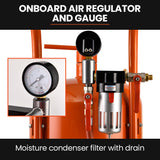 UNIMAC 38L Sandblasting Tank, Pressurised Design with Sandblast Gun Set with Hose - Side View