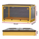 Artiss Storage Box Container Foldable Stackable 5 Sides Open Transparent 115L - Front View