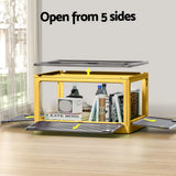 Artiss Storage Box Container Foldable Stackable 5 Sides Open Transparent 115L - Top-Down View