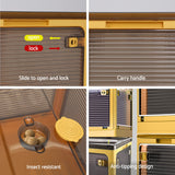 Artiss Storage Box Container Foldable Stackable 5 Sides Open Transparent 115L - Rear View