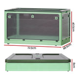 Artiss Storage Box Container Foldable Stackable 5 Sides Open Transparent 140L - Front View