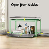Artiss Storage Box Container Foldable Stackable 5 Sides Open Transparent 140L - Top-Down View