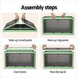 Artiss Storage Box Container Foldable Stackable 5 Sides Open Transparent 140L - 45-Degree Angle