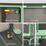 Artiss Storage Box Container Foldable Stackable 5 Sides Open Transparent 140L - Rear View