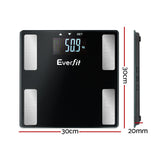 Everfit Body Fat Bathroom Scale Weighing Wireless Bluetooth Gym 180KG - Front View