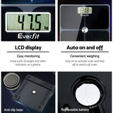 Everfit Electronic Digital Bathroom Scale Weighing Tracker Gym 180KG - 45-Degree Angle